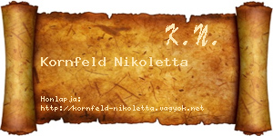 Kornfeld Nikoletta névjegykártya